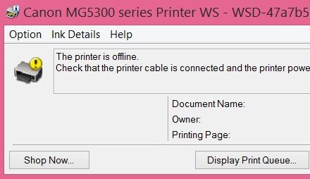offline printer message