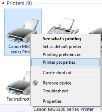 printer properties