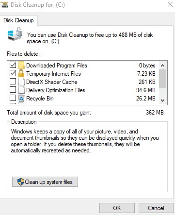 disk cleanup tool